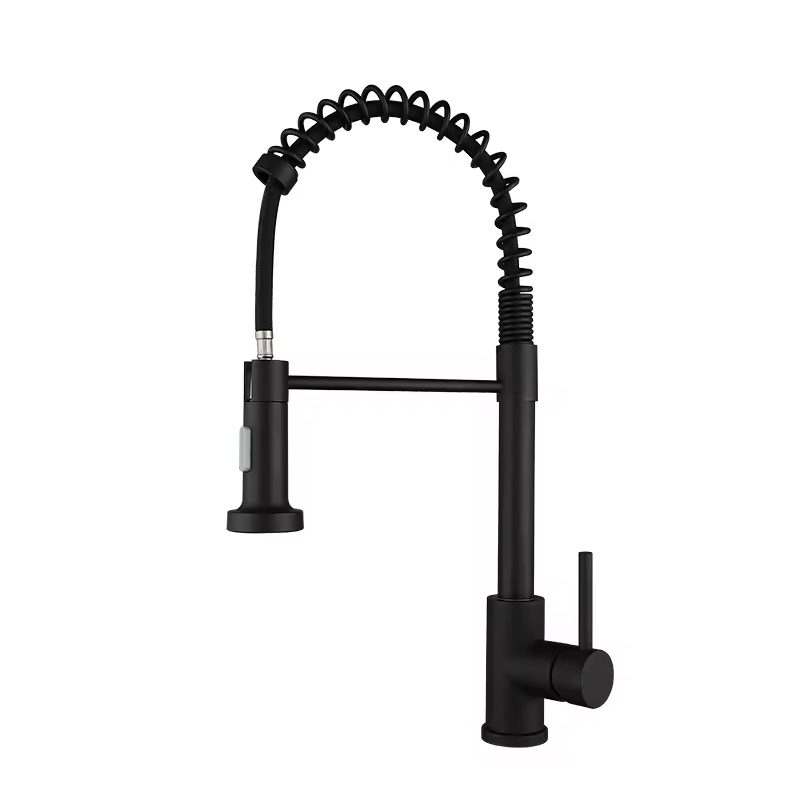 Grifo para Cocina , Cuello de Ganzo Extraible ,Negro Mate