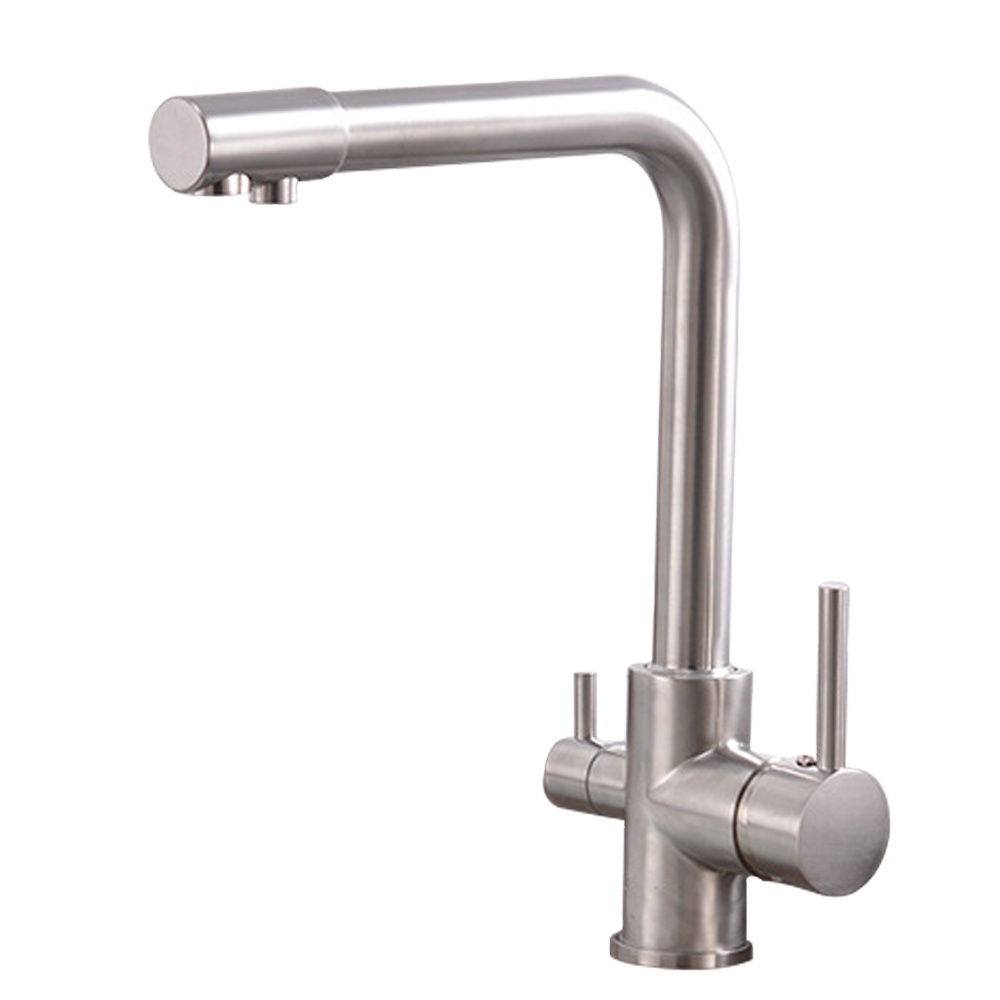 Grifo para Cocina Acero Inoxidable Cepillado 304, Giro 360 con purificador